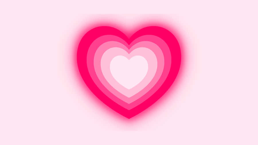 Concentric Hearts Pink Gradient Background Wallpaper