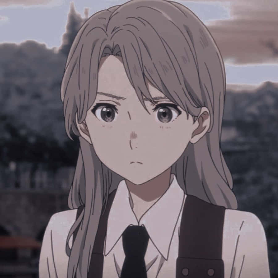 Concerned Anime Girl Portrait Wallpaper