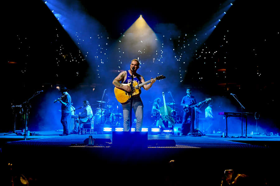 Concert Stage Performance Zach Bryan Wallpaper