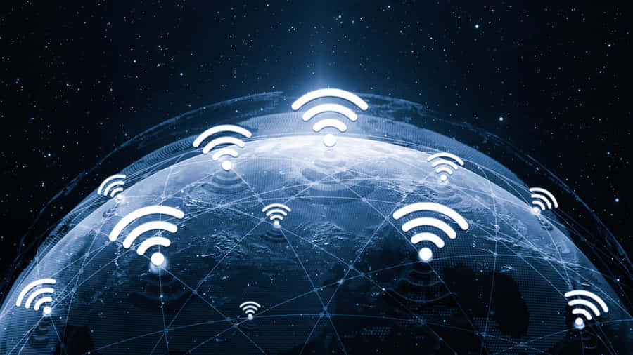 Connected Wifi Signals Around The World Wallpaper