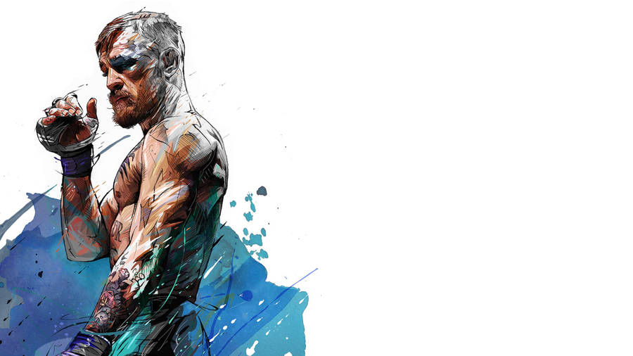 Conor Mcgregor Art In White Wallpaper