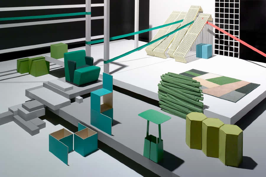 Construction Of Colorful Geometrical Artwork Wallpaper