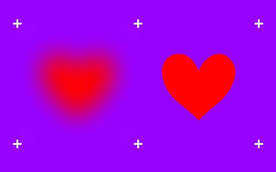 Contrasting Hearts Purple Background Wallpaper