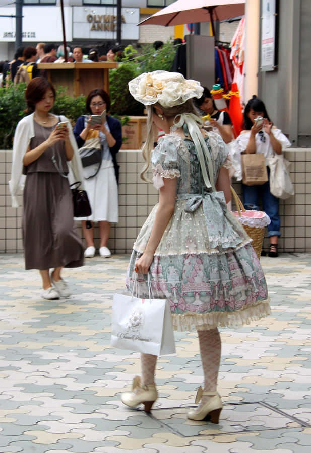 Cool And Colorful Harajuku Street Style Standout Wallpaper