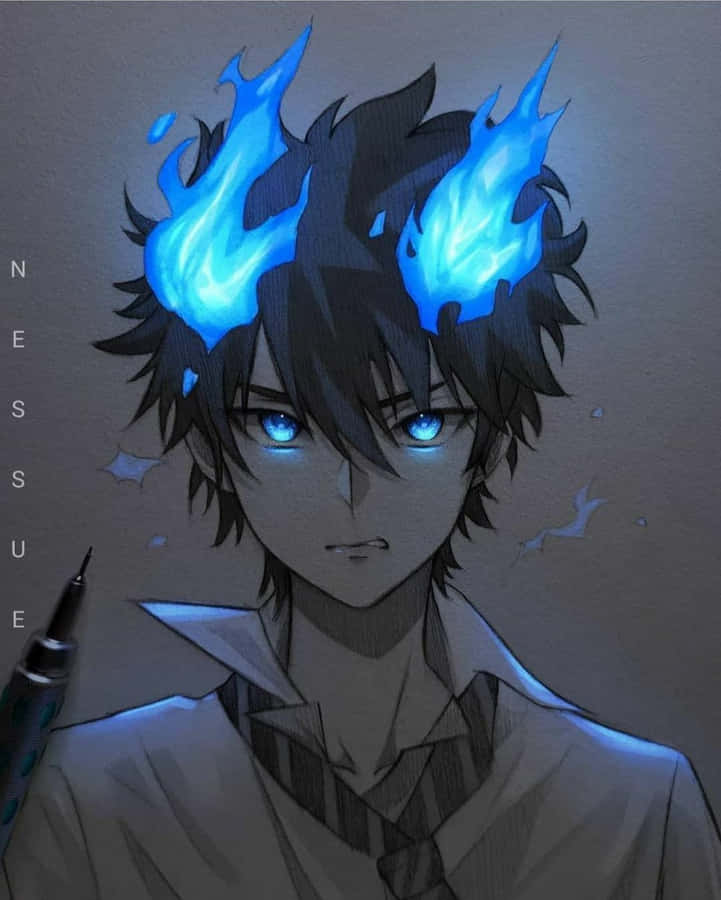 Cool Anime Boy Blue Hair And Eyes Wallpaper