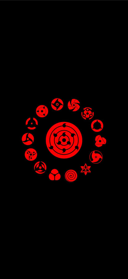 Cool Anime Iphone Red Symbols Wallpaper
