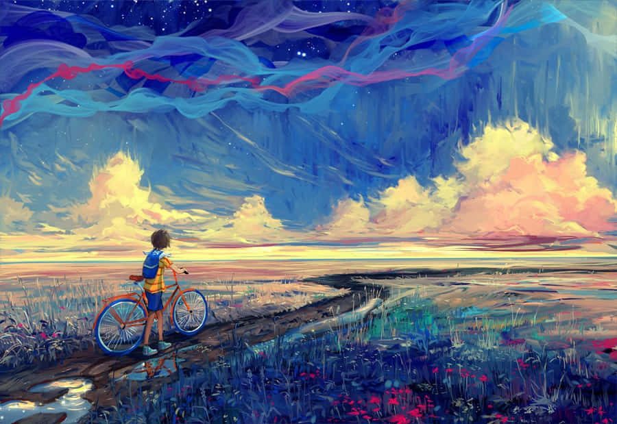 Cool Art Child In Fantasy Field Wallpaper