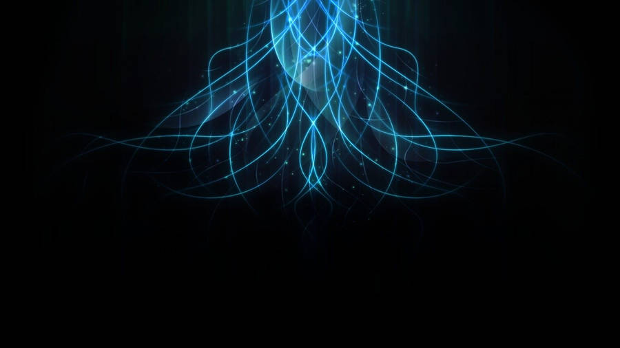 Cool Dark With Neon Curve Lights Wallpaper