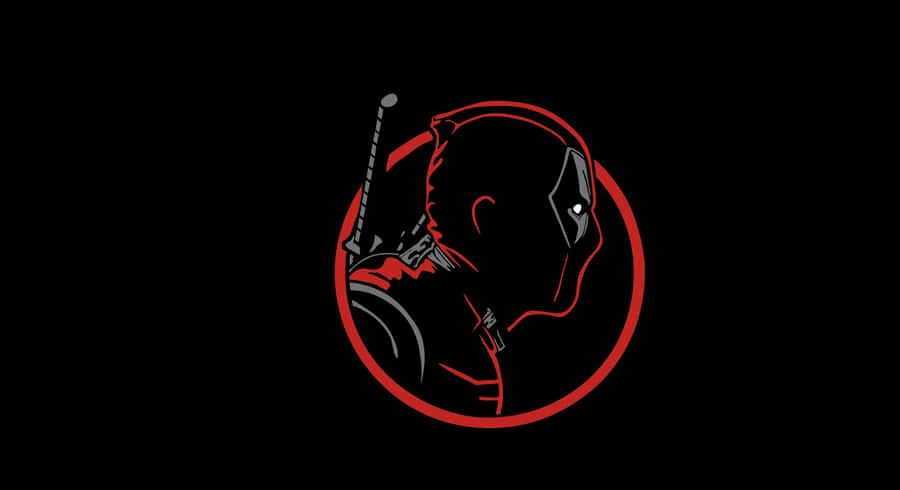 Cool Deadpool Logo Line Art Wallpaper