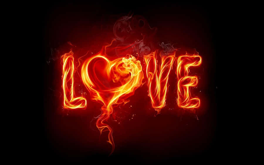 Cool Fire Love Wallpaper