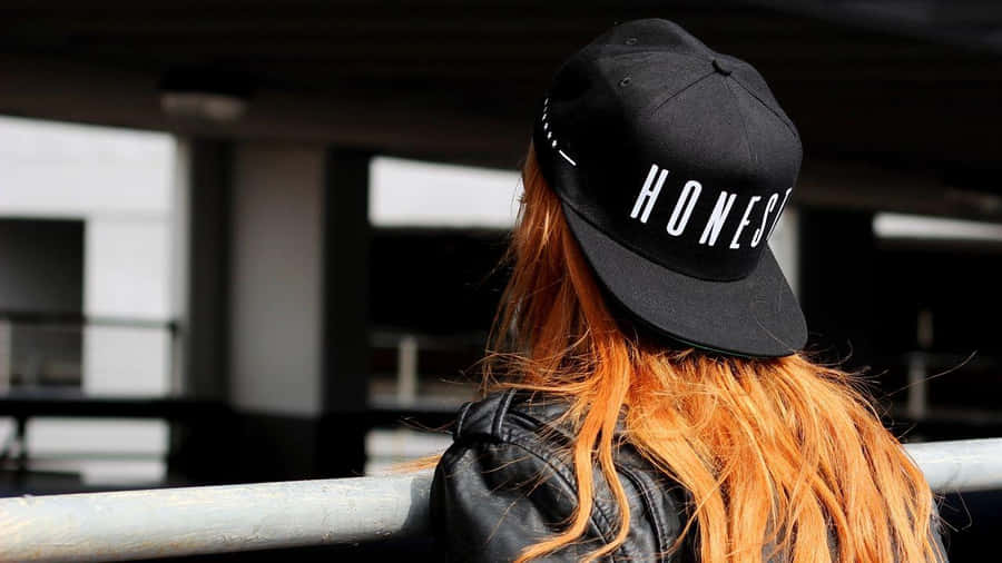 Cool Girl With Black Cap Wallpaper