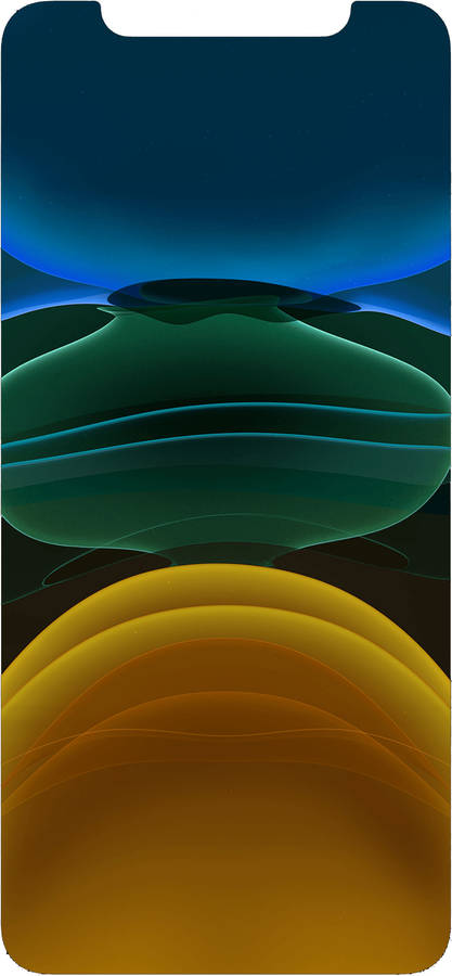 Cool Iphone 11 Blue Green Yellow Blobs Wallpaper