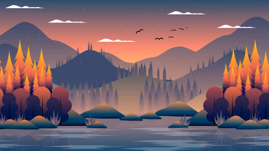 Cool Landscape At Dawn Wallpaper