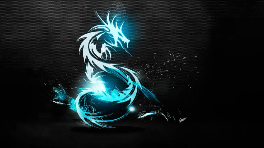Cool Neon Blue Dragon Wallpaper