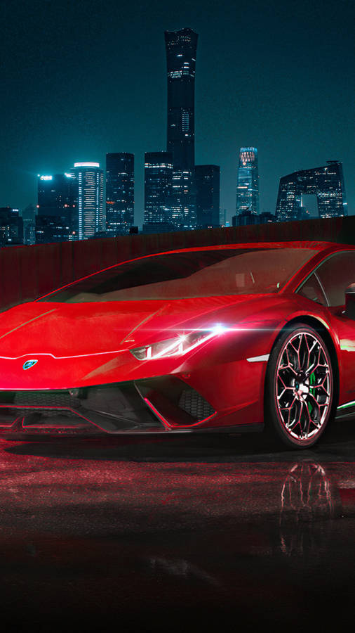 Cool Night Time Red 4k Car Iphone Wallpaper