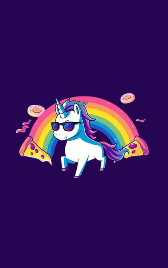 Cool Unicornwith Purple Sunglasses Wallpaper