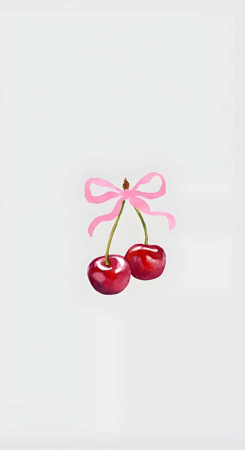 Coquette Cherry Illustration Wallpaper