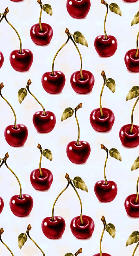 Coquette Cherry Pattern Wallpaper