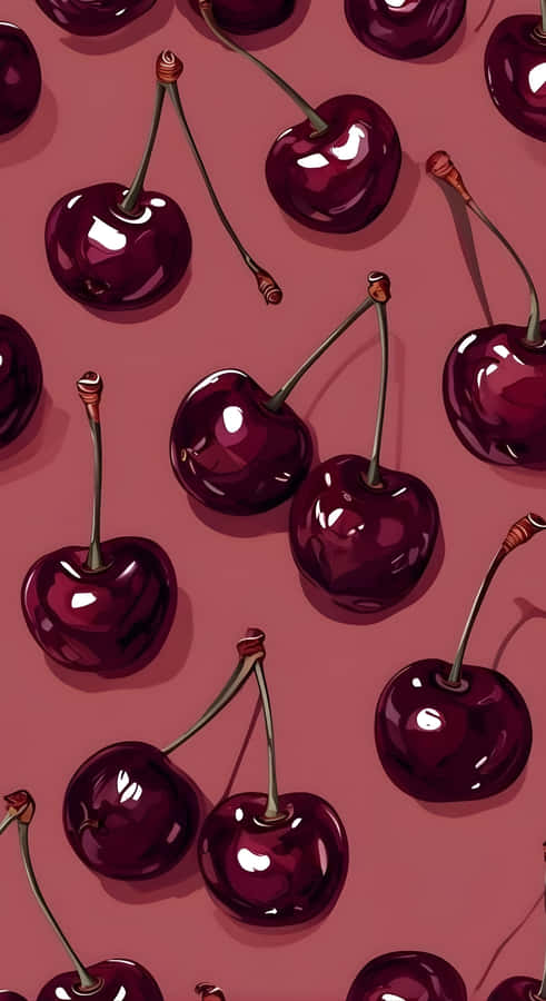 Coquette Cherry Pattern Wallpaper