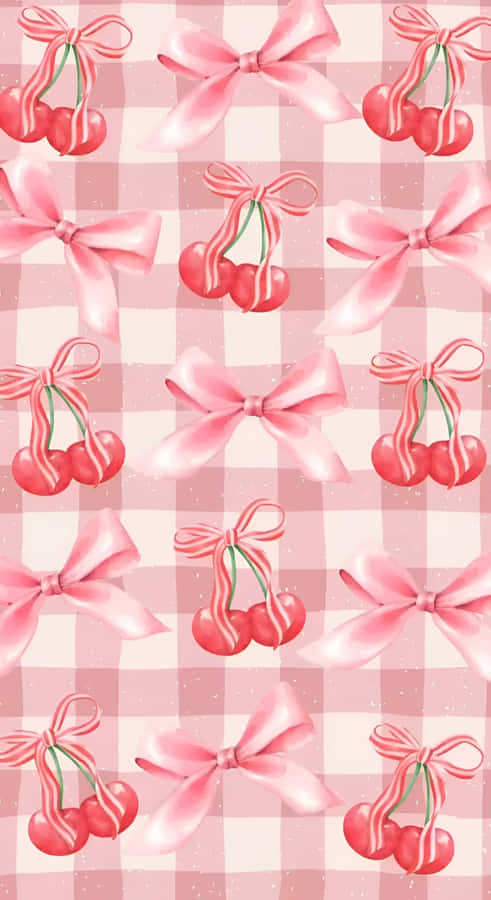Coquette Cherry Pattern Wallpaper