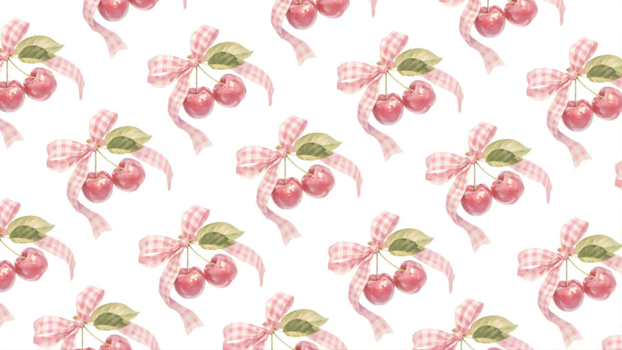 Coquette Cherry Pattern Wallpaper