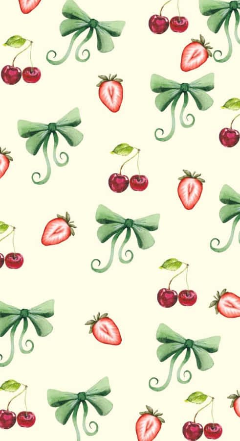 Coquette Cherry Pattern Wallpaper