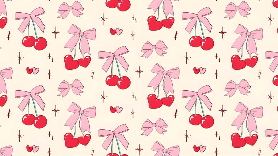 Coquette Cherry Pattern Wallpaper