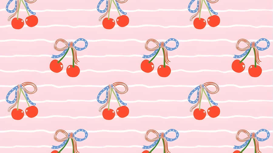 Coquette Cherry Pattern Wallpaper