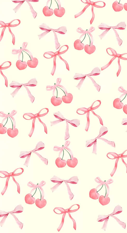 Coquette Cherry Pattern Wallpaper