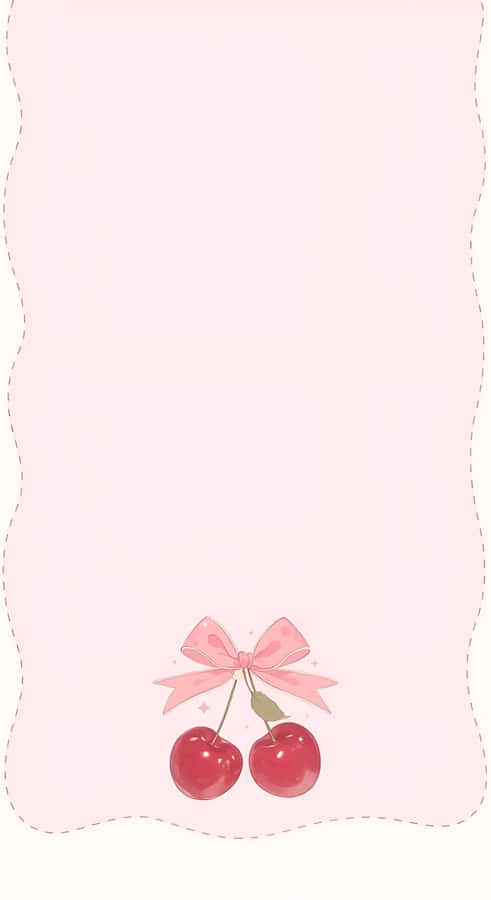 Coquette Cherry Pink Background Wallpaper