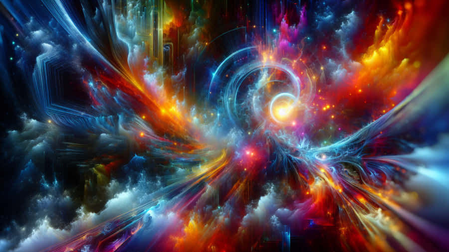 Cosmic Abstract Light Explosion Wallpaper