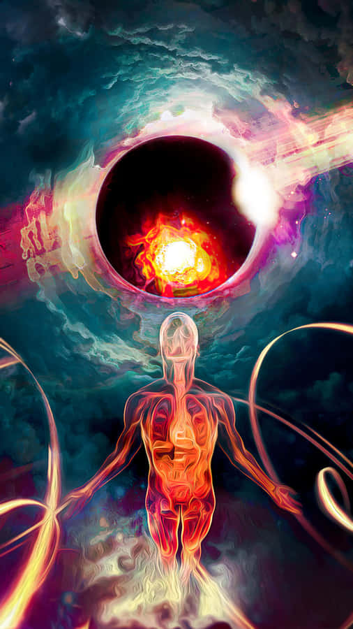 Cosmic_ Energy_and_ Human_ Form Wallpaper