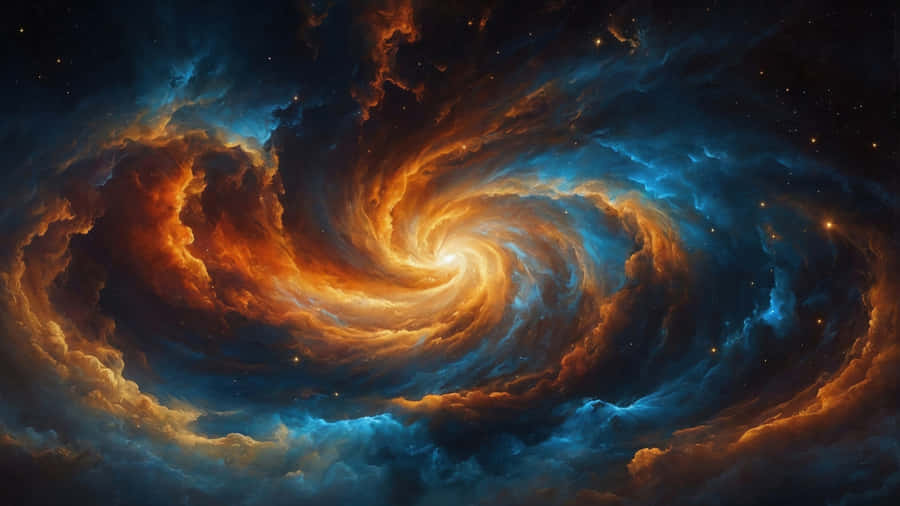 Cosmic Spiral Galaxy Scene Wallpaper