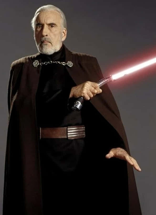 Count Dooku With Red Lightsaber Wallpaper