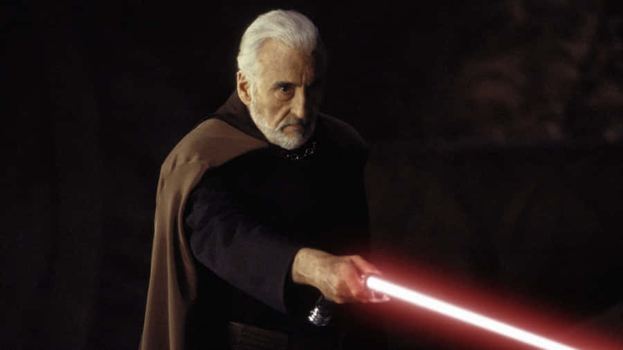 Count Dooku With Red Lightsaber Wallpaper