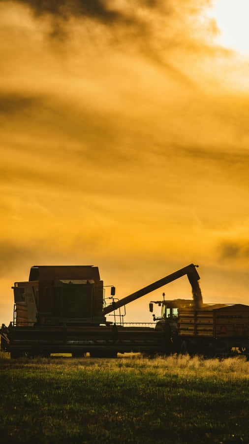 Country Farm Harvest Machinery Wallpaper