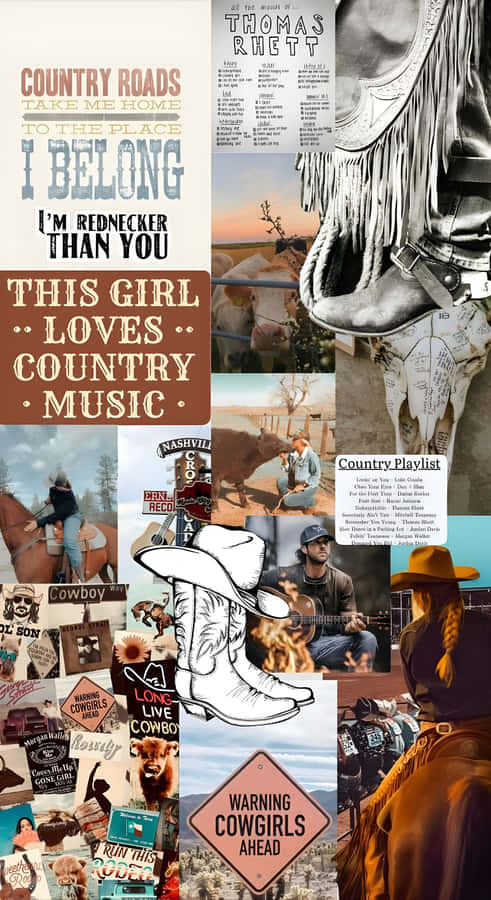 Country Roads And Cowboy Vibes Wallpaper