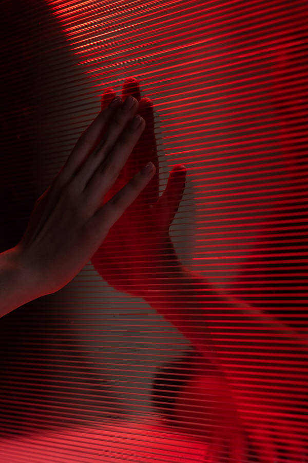 Couple Hands Red Striped Divider Wallpaper