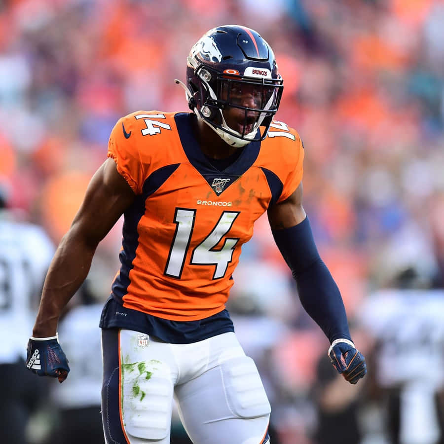 Courtland Sutton Denver Broncos Game Action Wallpaper