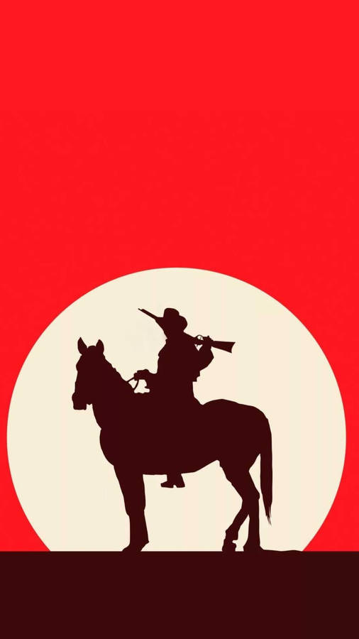 Cowboy White Sunset Art Wallpaper