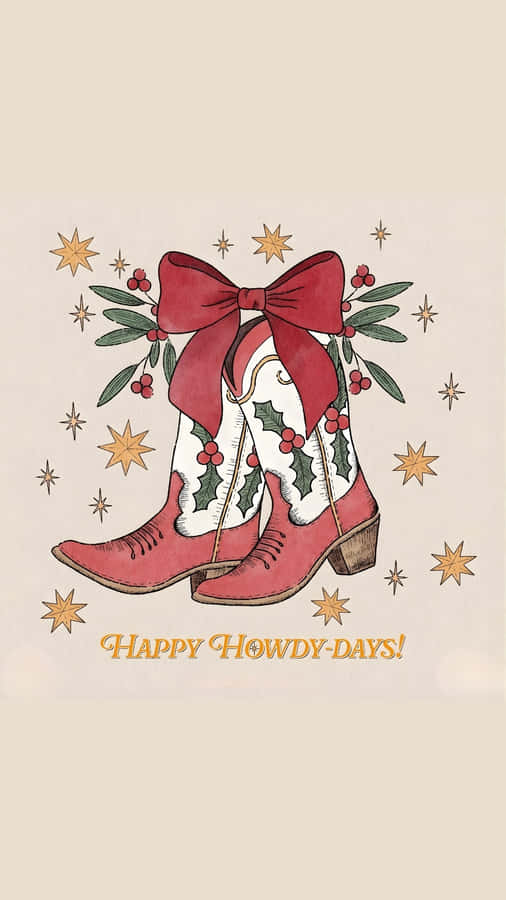 Cowgirl Christmas Boots Wallpaper