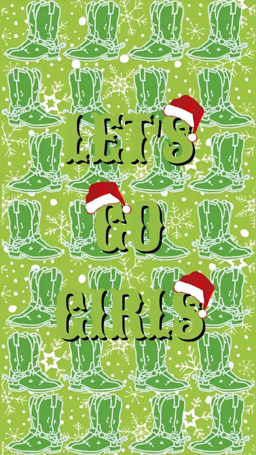 Cowgirl Christmas Holiday Cheer Wallpaper