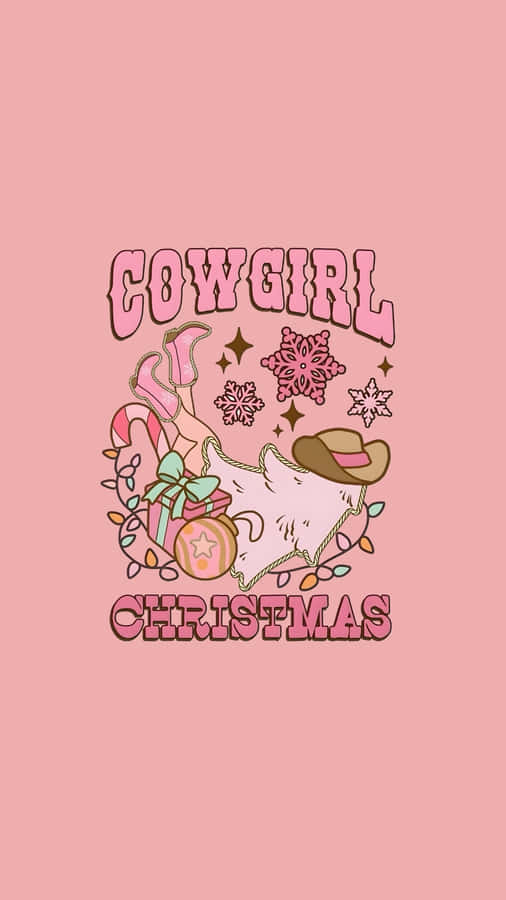 Cowgirl Christmas Holiday Design Wallpaper