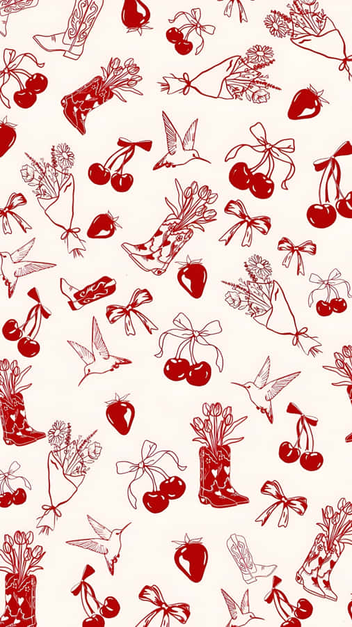Cowgirl Christmas Pattern Wallpaper