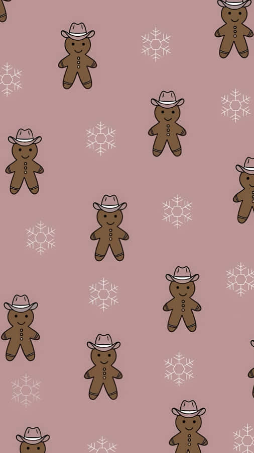 Cowgirl Gingerbread Christmas Wallpaper