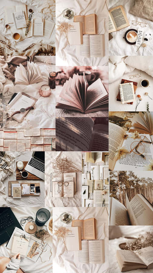 Cozy_ Reading_ Moments_ Collage Wallpaper