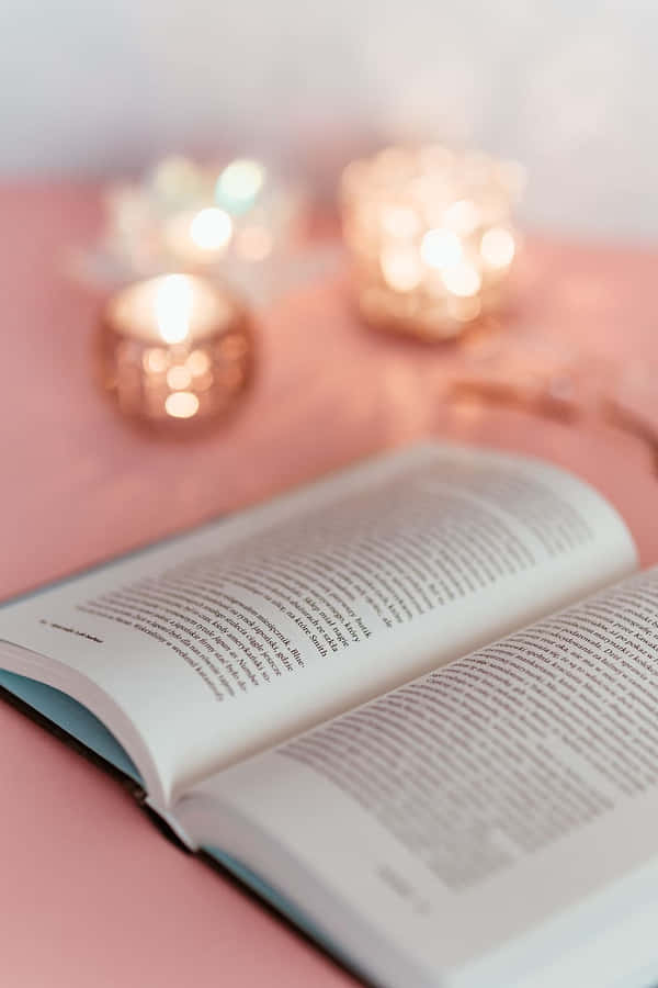Cozy Reading Timewith Candlelight Wallpaper