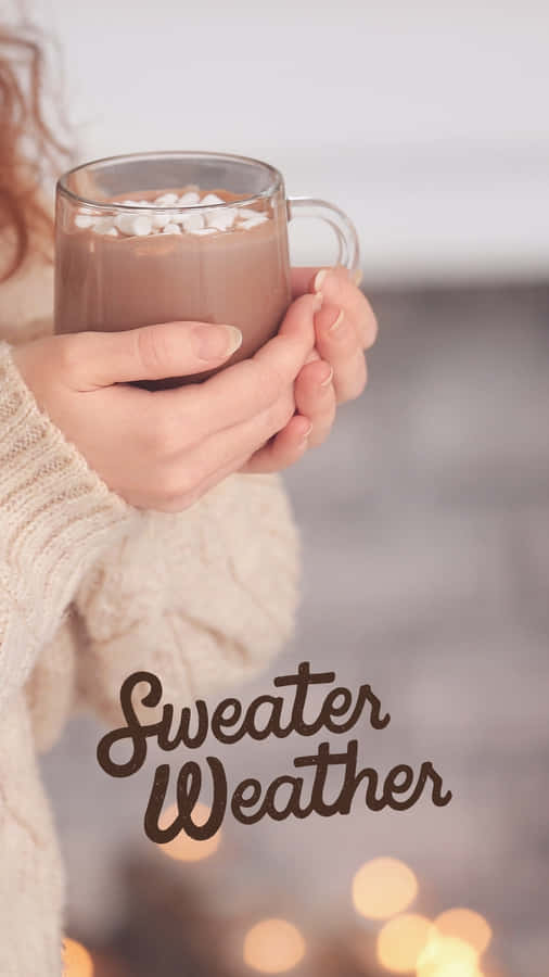 Cozy Sweater Weather Hot Chocolate Wallpaper