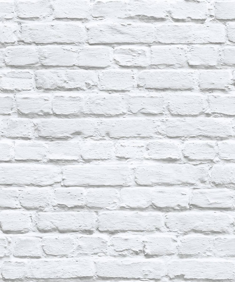 Cozy White Painted Brick Wall Wallpaper
