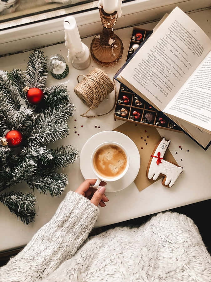Cozy Winter Readingwith Coffee.jpg Wallpaper